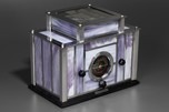 Radio-Glo Stained Glass + Chrome Radio in Lavender Swirl - Prototype